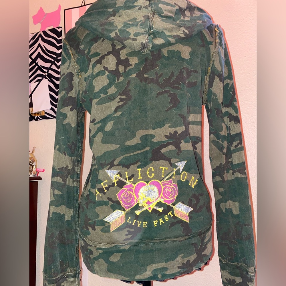 Affliction reversible zip-up